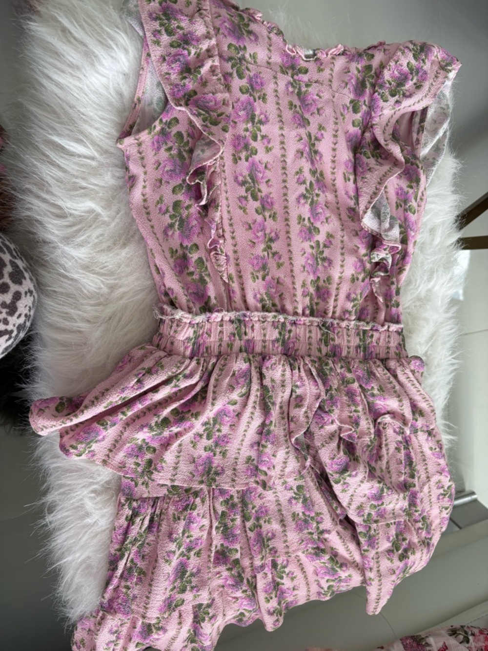 LoveShackFancy Girls Dress  lilac with pinkish floral print 8/9 - Picture 6 of 7